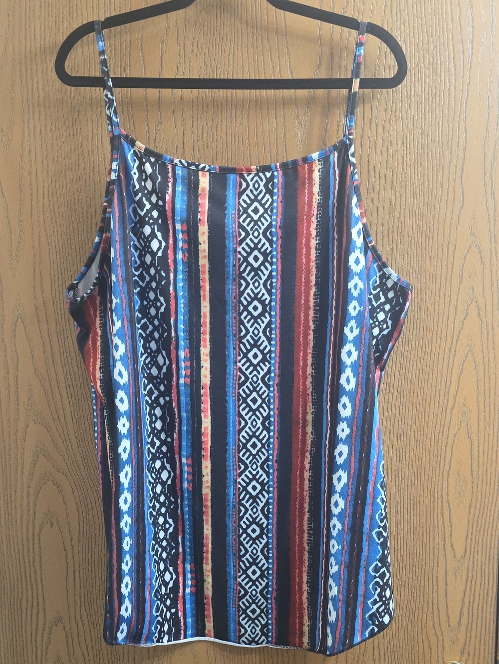 SHEIN Multicolor Striped Aztec Print Spaghetti Strap Tank Top